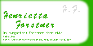 henrietta forstner business card